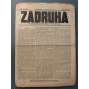 Zádruha. Orgán anarchistických socialistů 1909-1912, roč. II.-III. (noviny, Rakousko Uhersko, anarchismus, mj. Anarchie a její prostředky mezinárodního zápasu, Francesco Ferrer, Velký tábor lidu, Anarchismus nikdy nezajde, Anarchie a společnost)