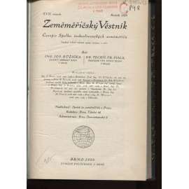 Zeměměřičský věstník. 1929. Časopis Spolku československých zeměměřičů