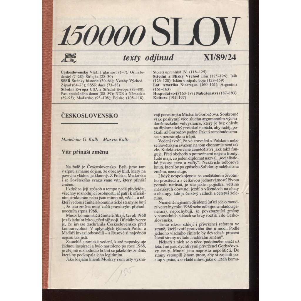 150 000 slov, XI/89/24 (exil, Index)