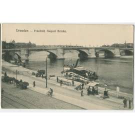 Dresden, Drážďany, Německo, parník