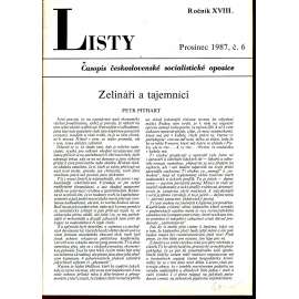 Listy, roč. XVIII. Prosinec 1987, č. 6