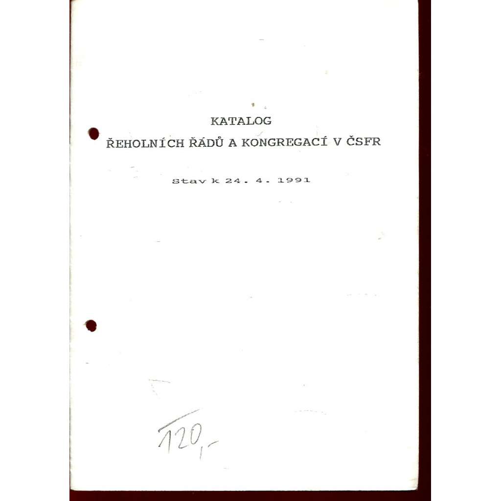 Katalog řeholních řádů a kongregací v ČSFR