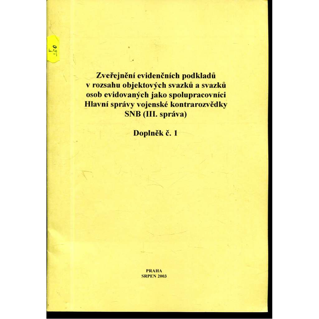 Zveřejnění evidenčních podkladů v rozsahu objektových...(III. správa)