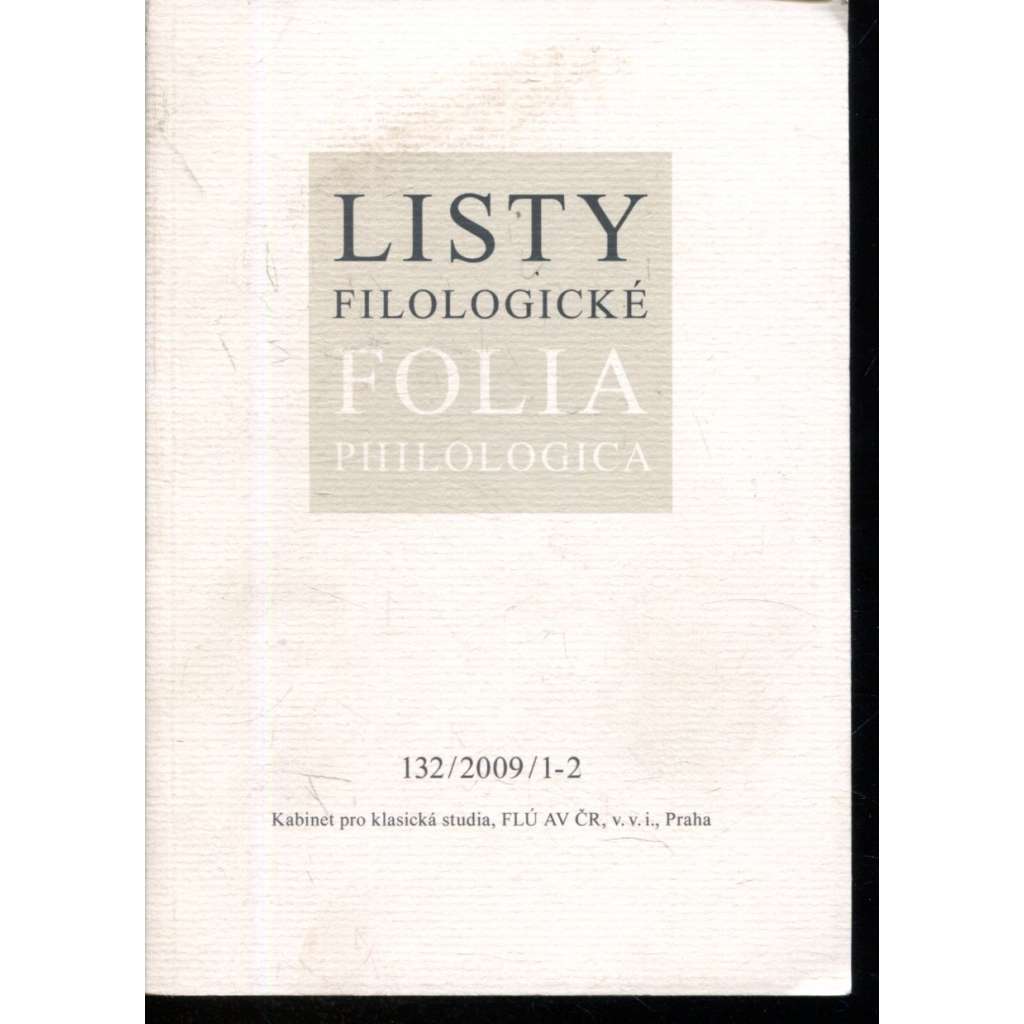 Listy filologické / Folia philologica 132/2009/1-2
