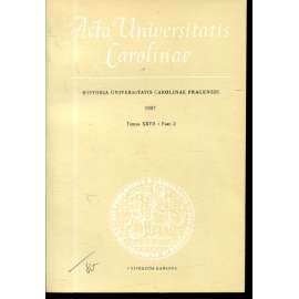 Historia Universitatis Carolinae Pragensis, XXVII/2, 1987