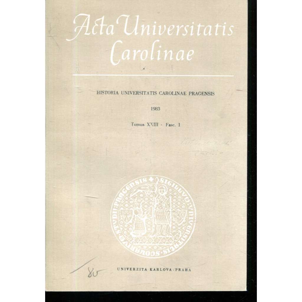 Historia Universitatis Carolinae Pragensis, XXIII/1, 1983