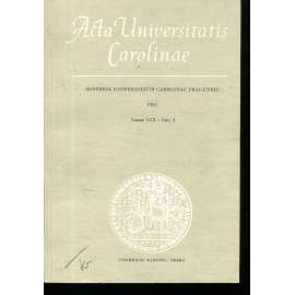 Historia Universitatis Carolinae Pragensis, XXII/1, 1982