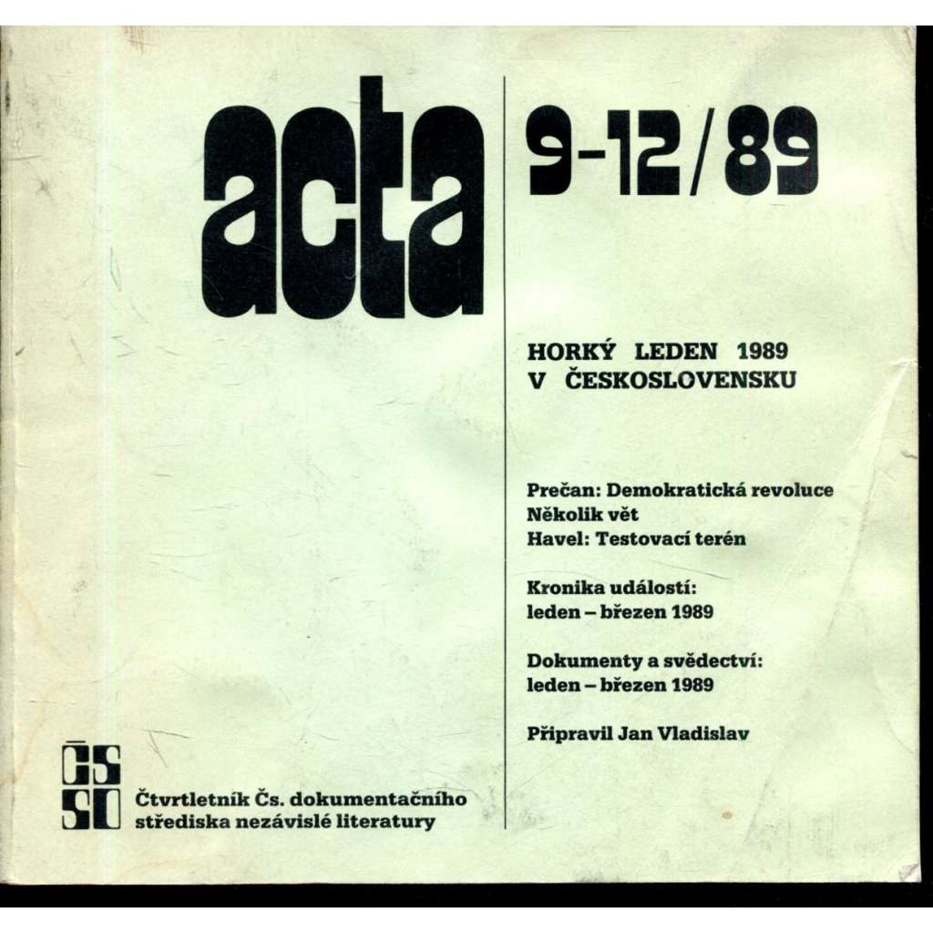 ACTA: Roč. 3, číslo 9-12, zima 1989