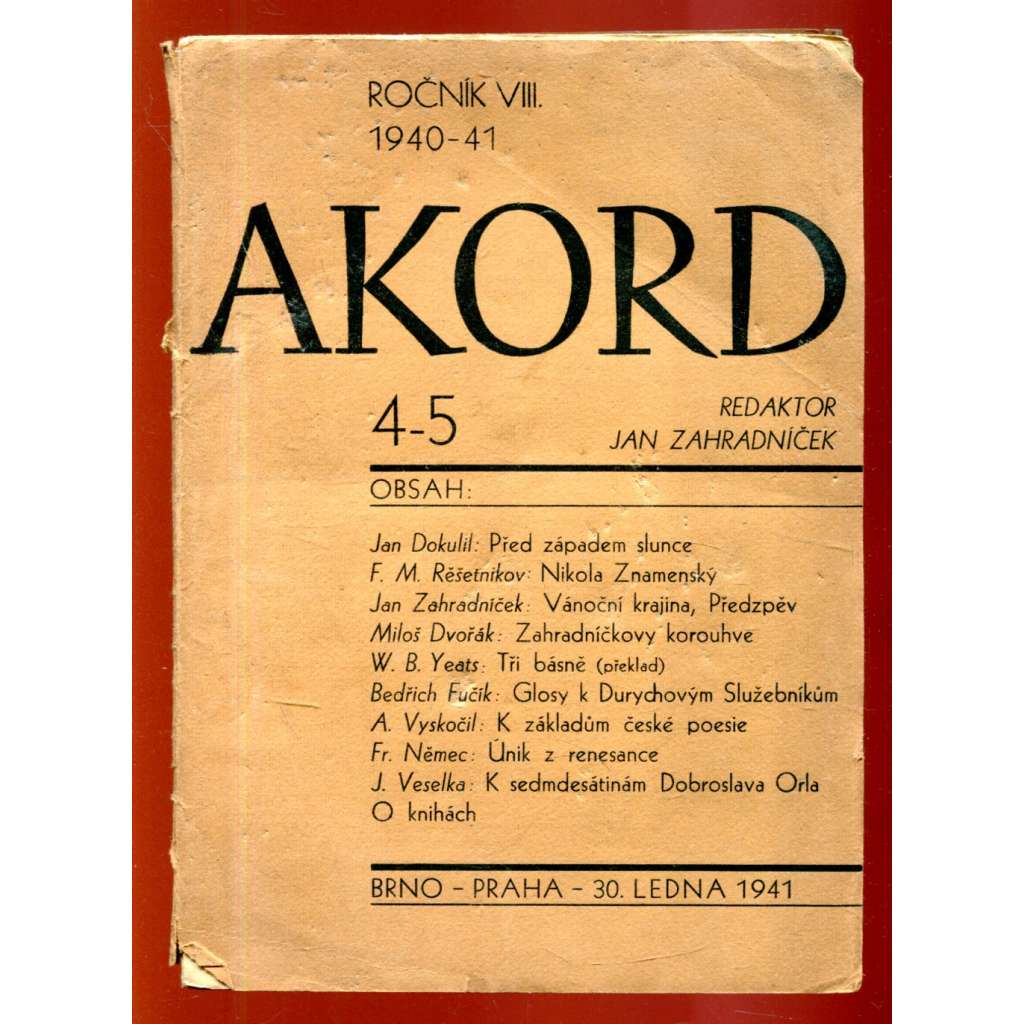 Akord, č. 4/5, r. VIII. (1940 - 41)