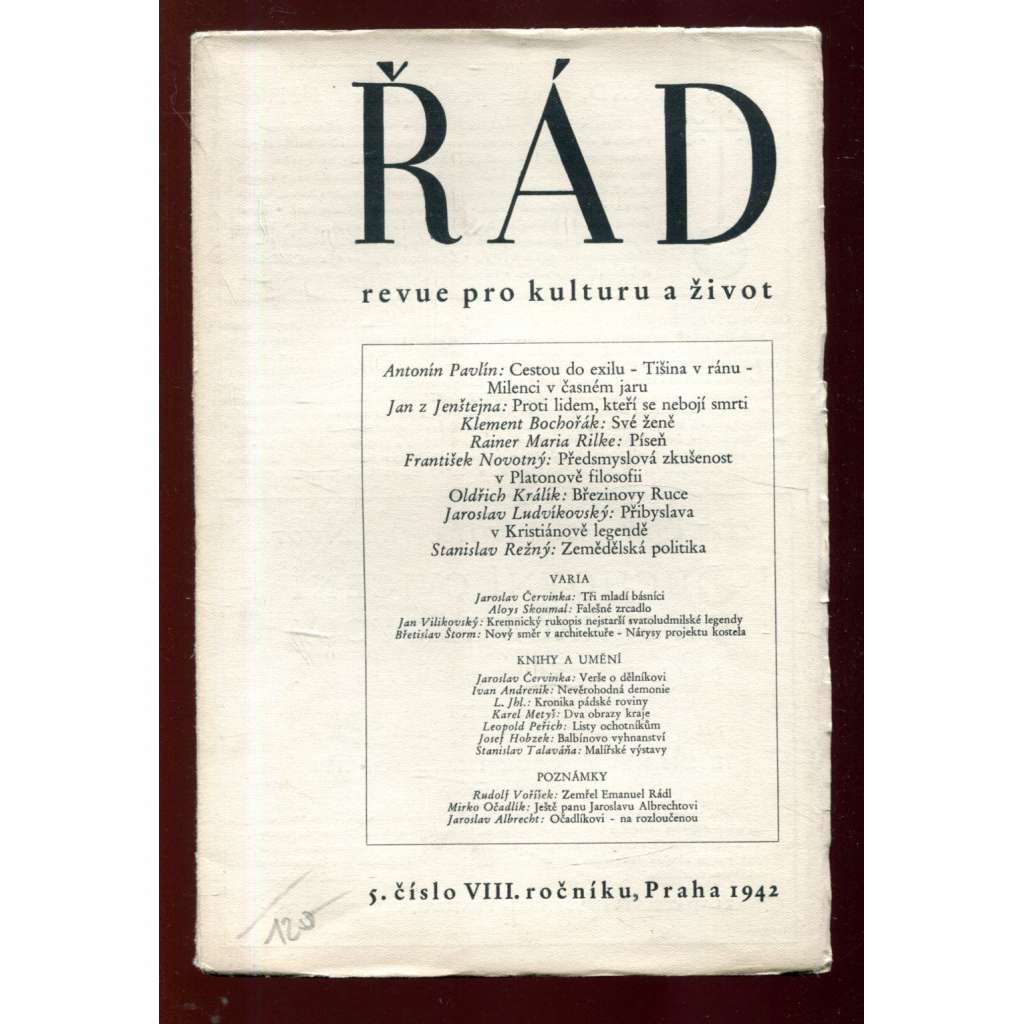 Řád: Revue pro kulturu a život. 5/1942 (roč. VIII.)