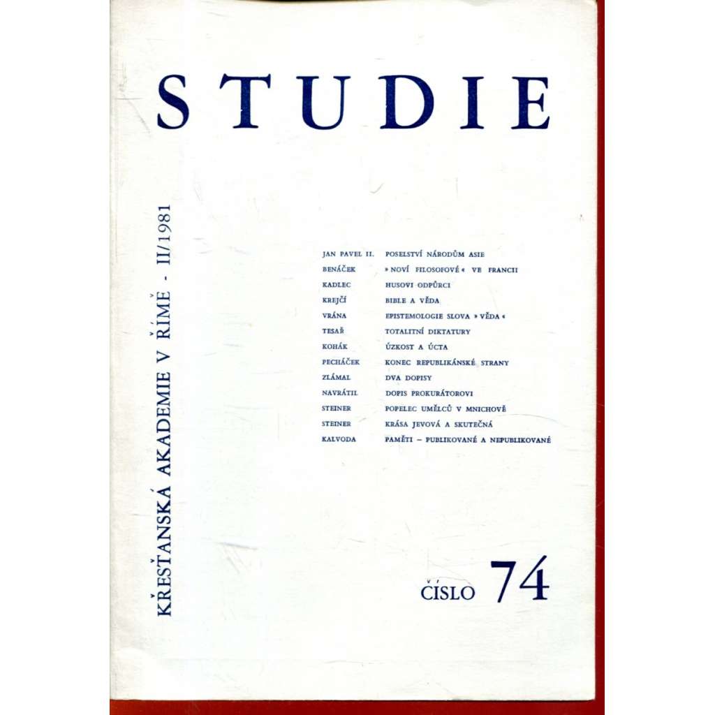 Studie, číslo 74 (exilové vydání)