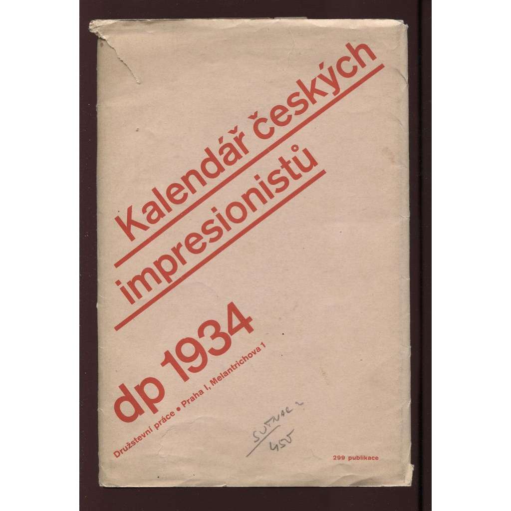 Kalendář českých impresionistů, 1934 (typo zřejmě L. Sutnar)