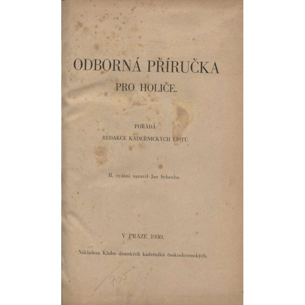 Odborná příručka pro holiče (Kadeřnické listy, móda)