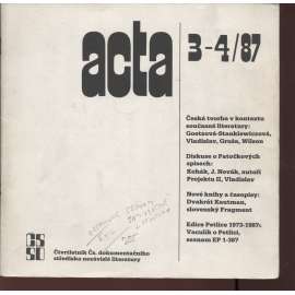 Acta, ročník 1, číslo 3-4, rok 1987