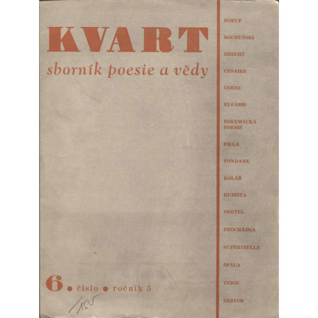 Kvart: Sborník poesie a vědy, číslo 6., ročník 5/1949