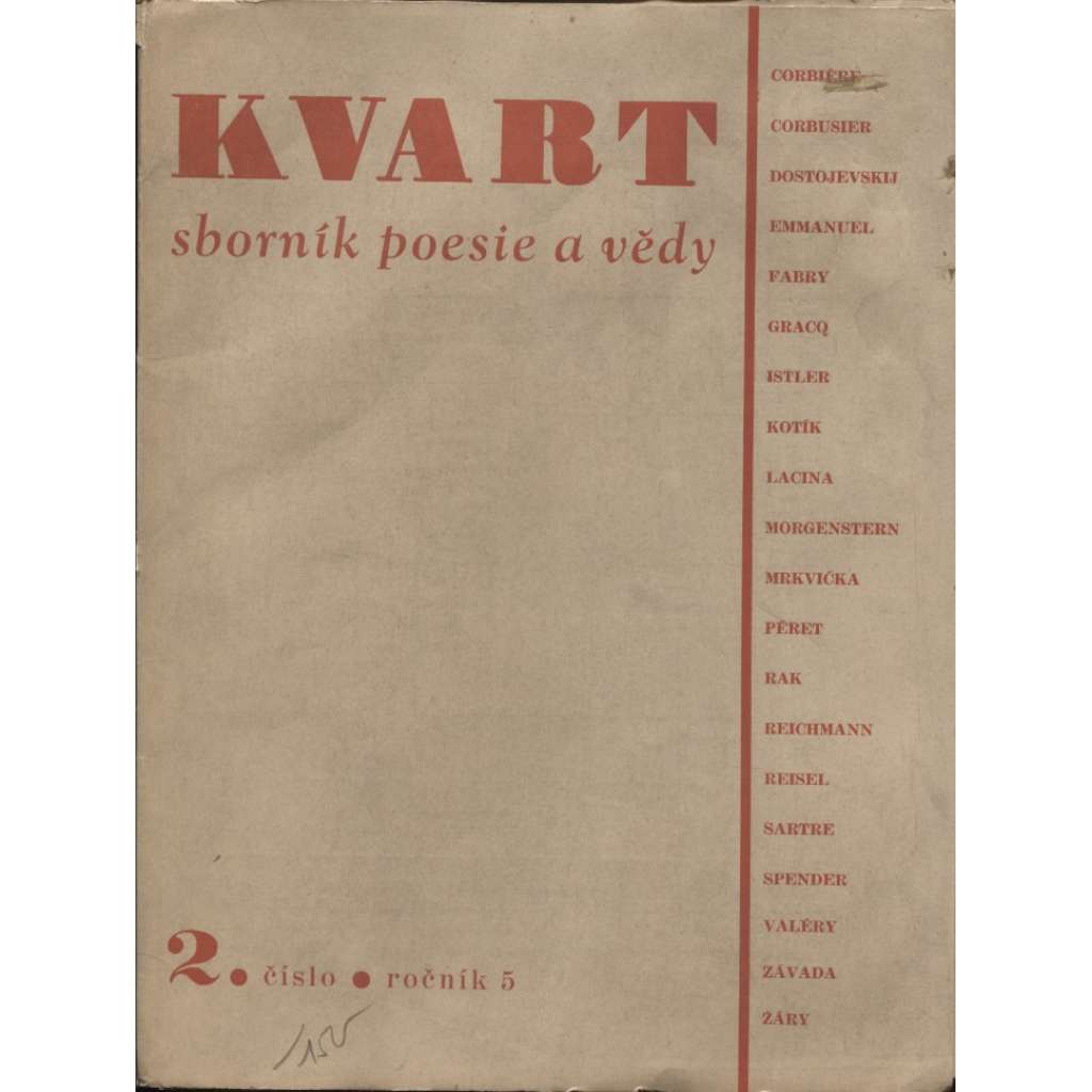 Kvart: Sborník poesie a vědy, číslo 2., ročník 5/1947