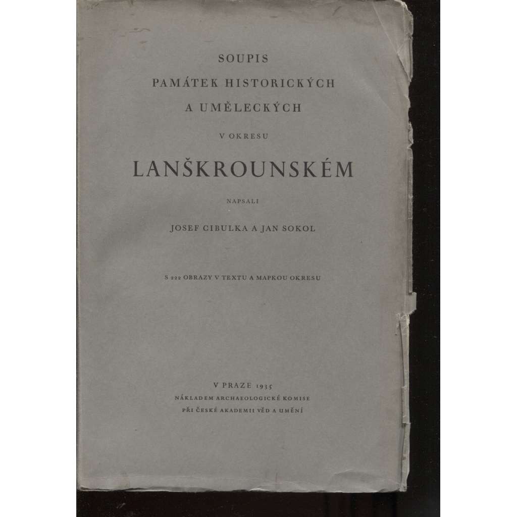 Soupis památek historických a uměleckých v okresu Lanškrounském (Lanškroun, okres lanškrounský 1935)