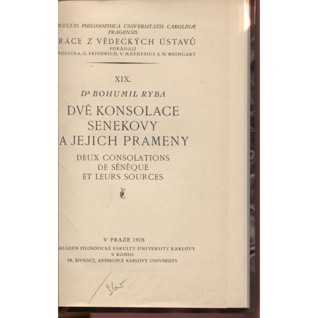 Dvě Konsolace Senekovy a jejich prameny