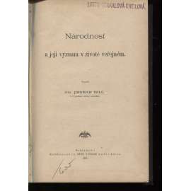 Národnosť a její význam v životě veřejném (1881)