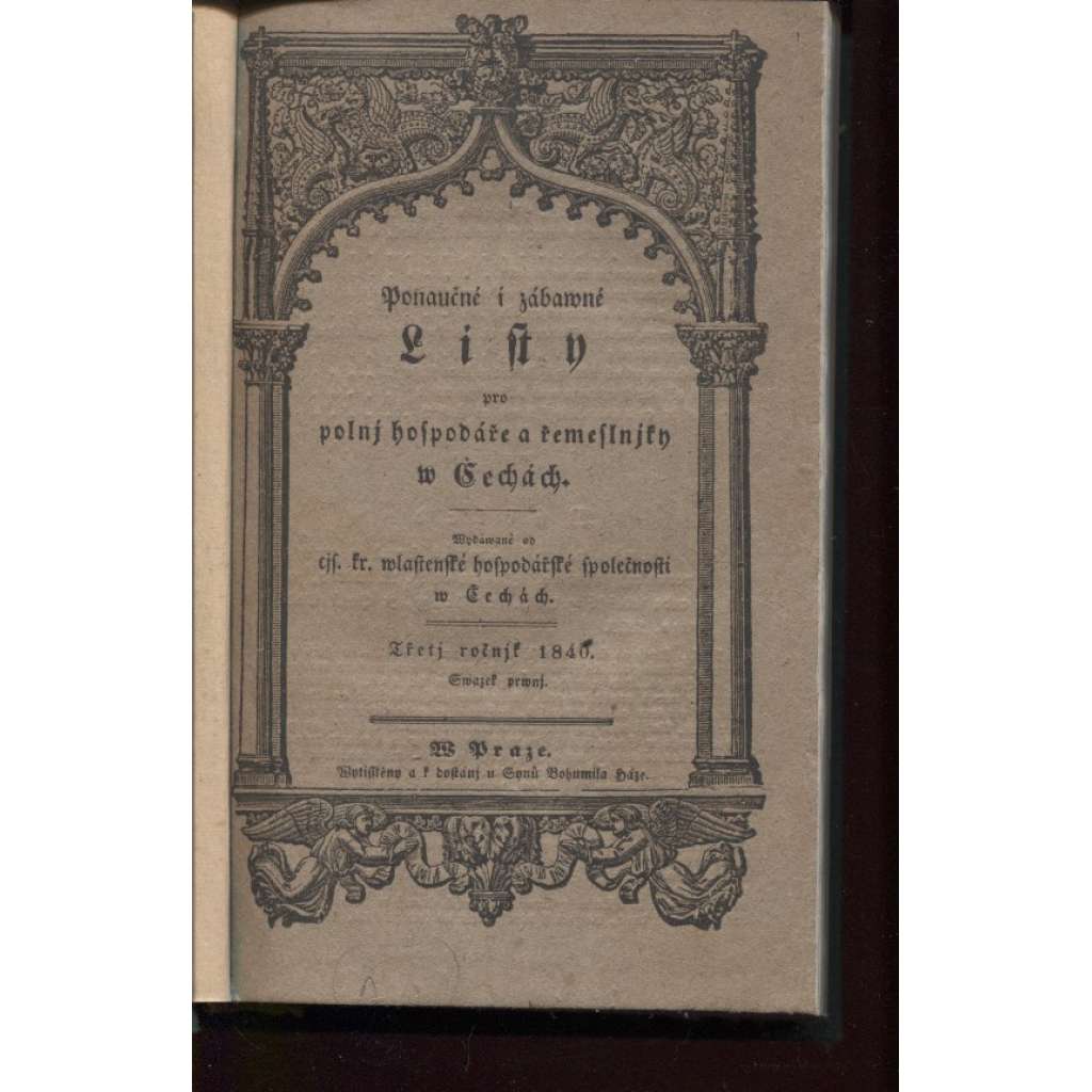 Ponaučné i zábavné Listy pro polní hospodáře a řemeslníky v Čechách (1840)