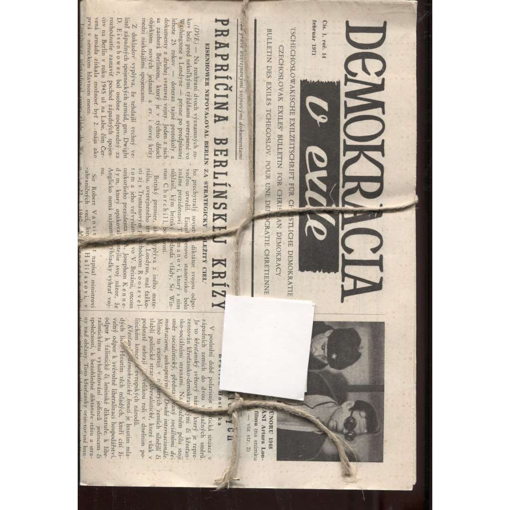 Demokracia v exile, ročník 14/1971, čísla 1 a 3 (exil)