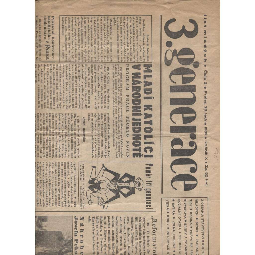 3. generace. List mladých, ročník X., číslo 2/1939