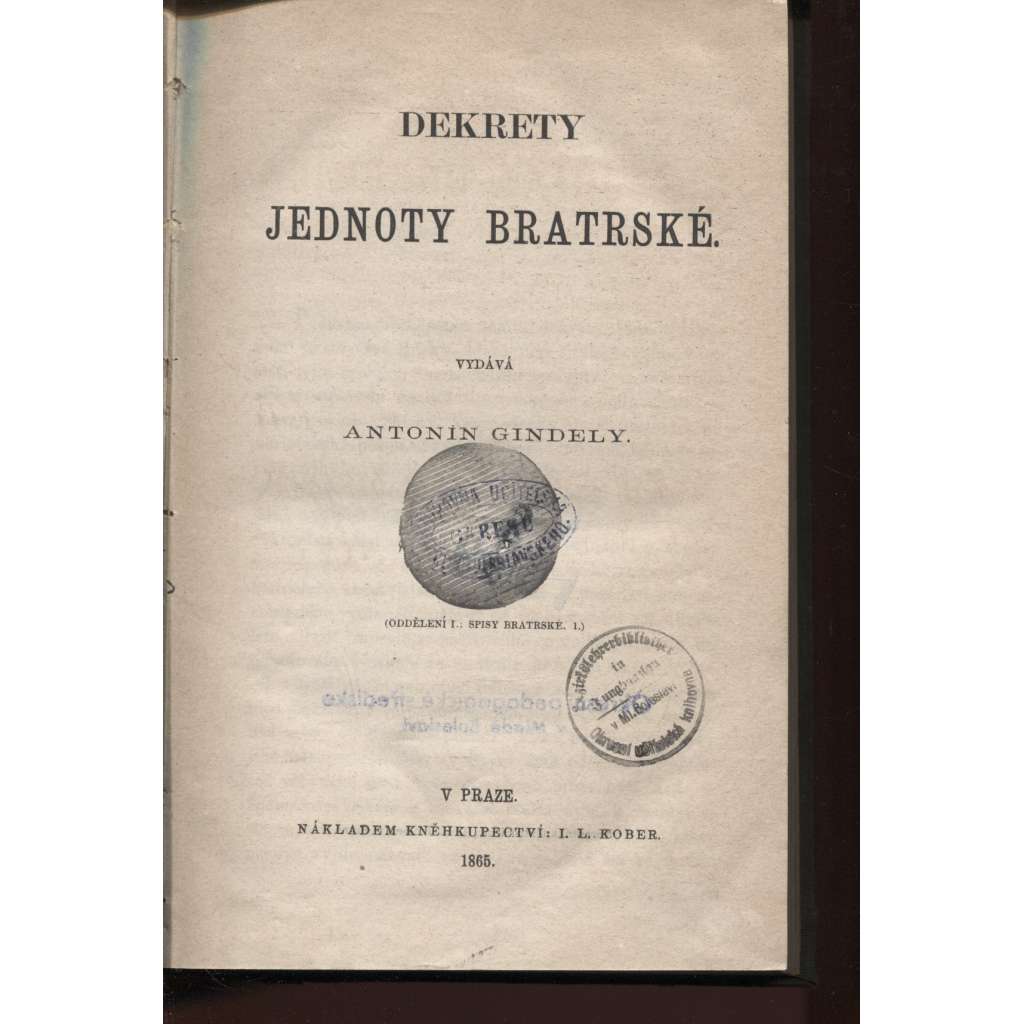 Dekrety Jednoty bratrské (1865)