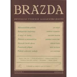 Brázda, ročník I., číslo 3/1938. Revuální týdeník agrárního hnutí
