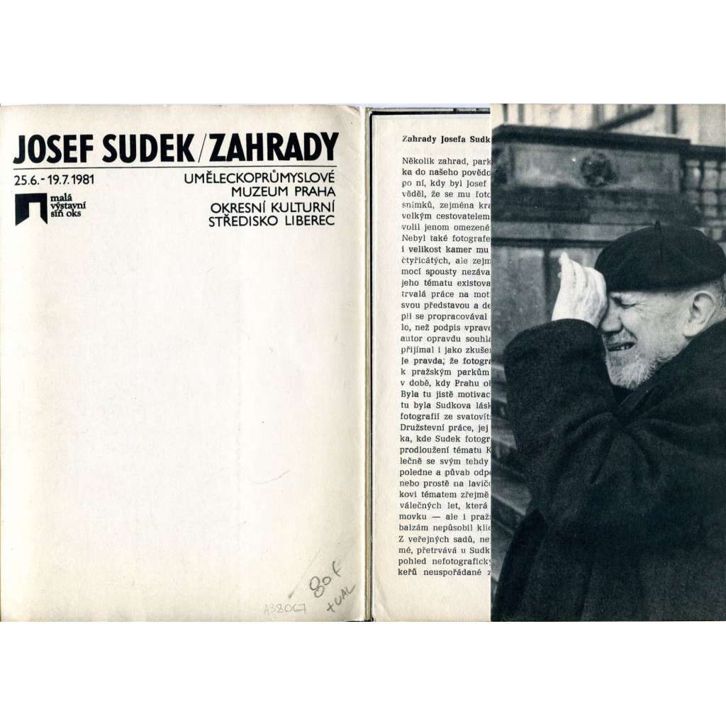 Josef Sudek / Zahrady [Malá výstavní síň OKS, Liberec, 25. 6. - 19. 7. 1981]