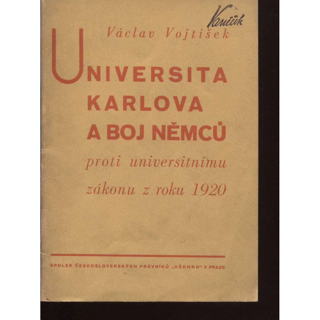 Universita Karlova a boj Němců proti universitnímu zákonu z roku 1920