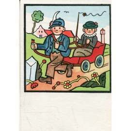 Barevná pohlednice Josef Lada, tištěna hlubotiskem, 50. léta, jako nová
