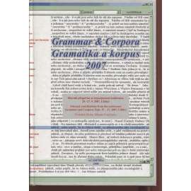 Grammar & Corpora / Gramatika a korpus 2007