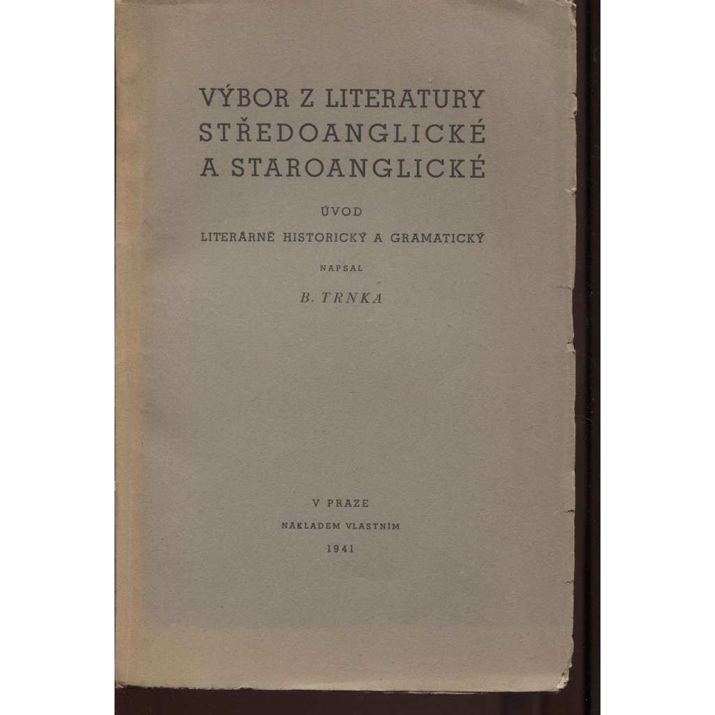 Výbor z literatury středoanglické a staroanglické (literatura staroanglická)