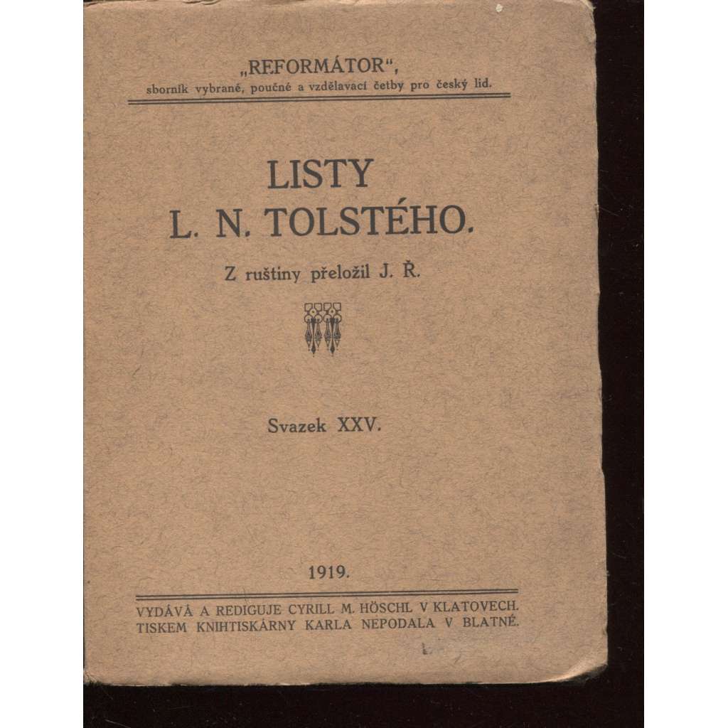Listy L. N. Tolstého (Lev Tolstoj)