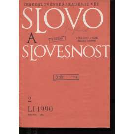 Slovo a slovesnost, ročník LI./1990, číslo 2. (jazykověda, časopis)