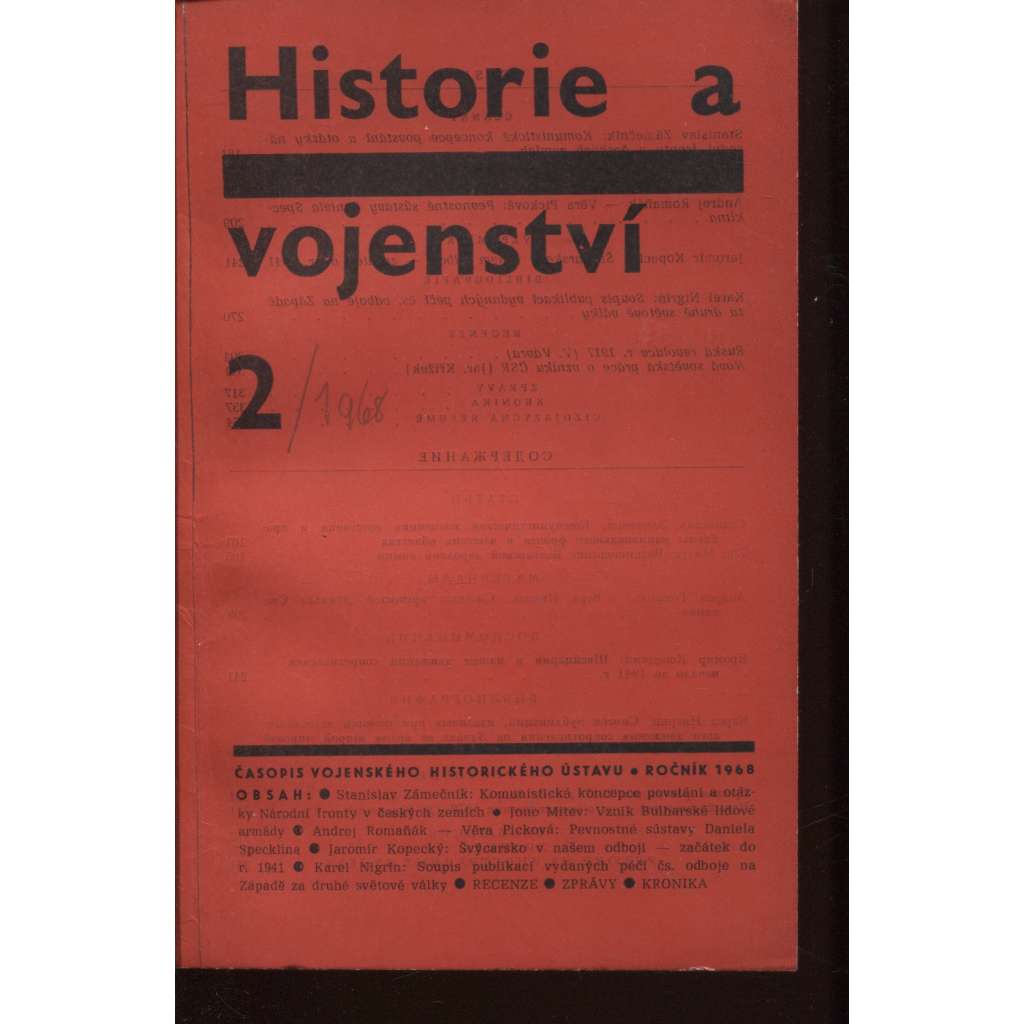 Historie a vojenství 2/1968 (bibliografie, exil, Londýn)
