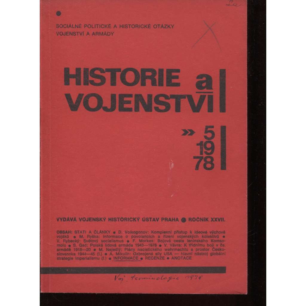 Historie a vojenství, ročník XXVII., 5/1978