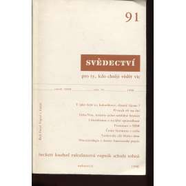 Svědectví, ročník XXIII., číslo 91/1990. Revue pro politiku a kulturu