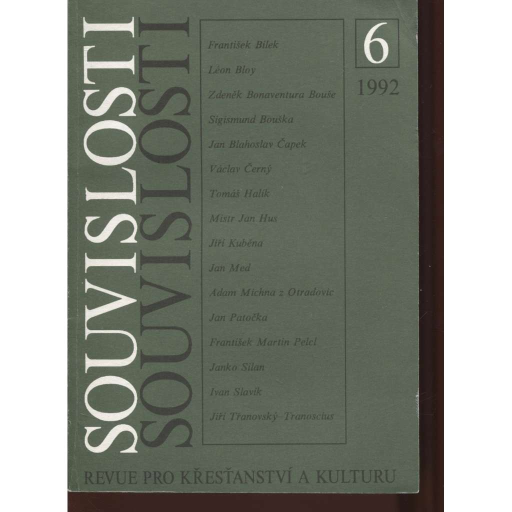 Souvislosti 6/1992, ročník 3. Revue pro křesťanství a kulturu