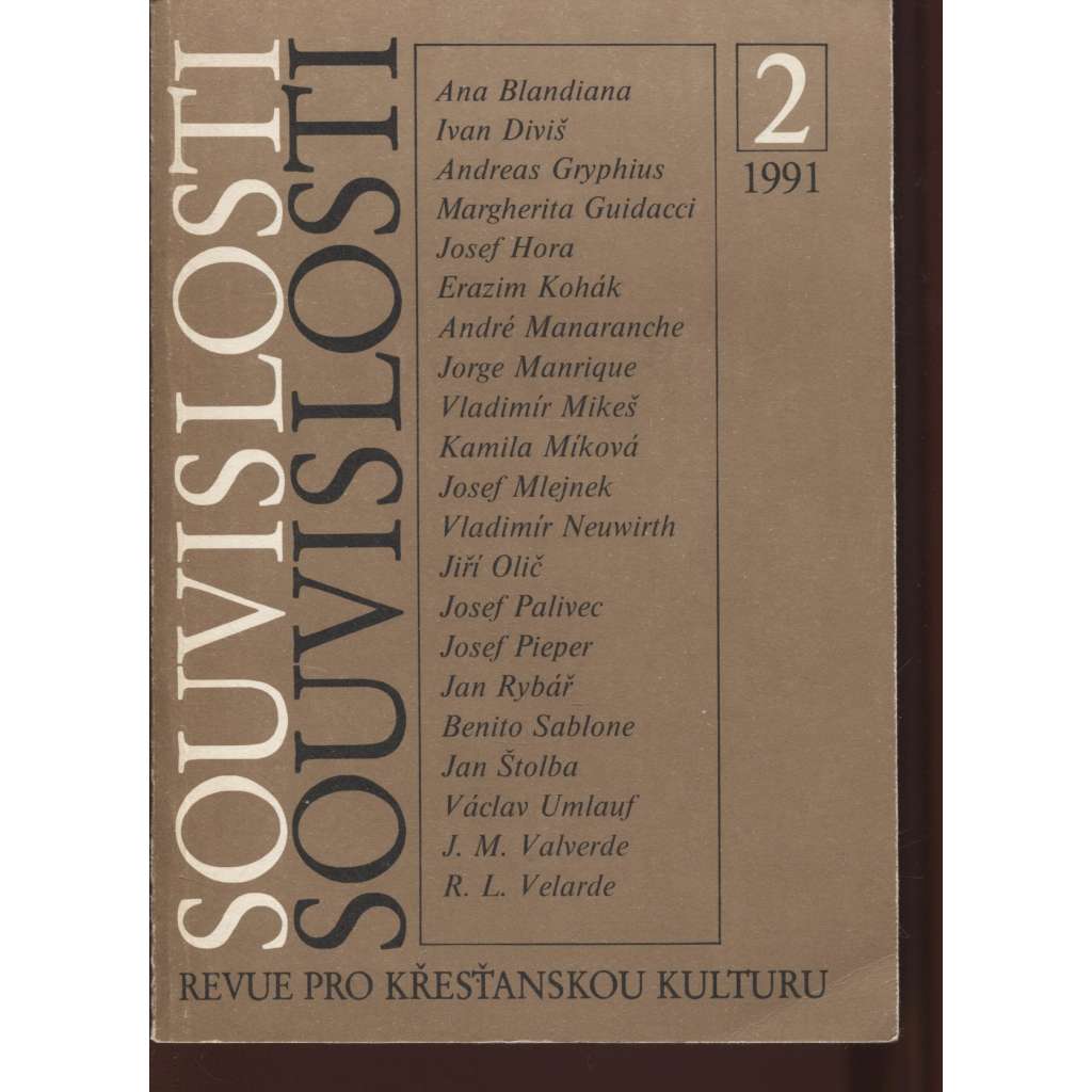 Souvislosti 2/1991. Revue pro křesťanskou kulturu