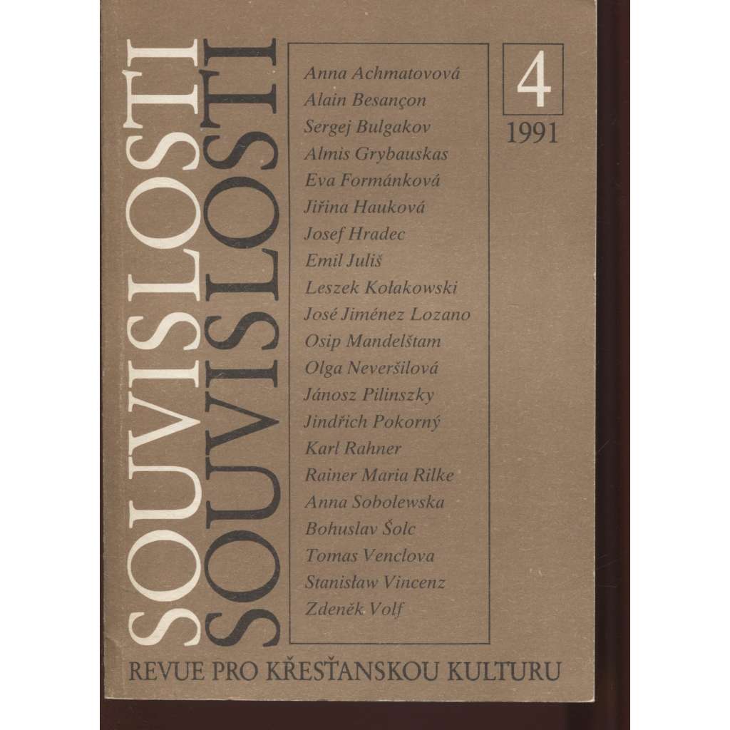 Souvislosti 4/1991. Revue pro křesťanskou kulturu