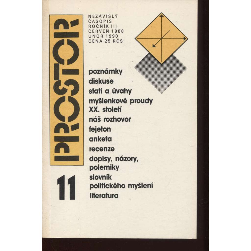Prostor. Nezávislý časopis, kulturně politická revue. Ročník III., číslo 11/1988, 1990 (reprint)