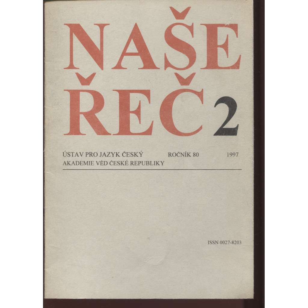 Naše řeč, 2/1997, ročník 80