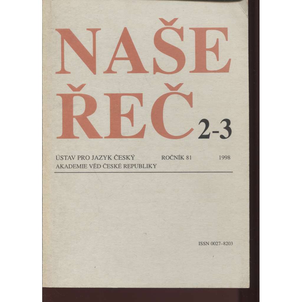 Naše řeč, 2-3/1998, ročník 81
