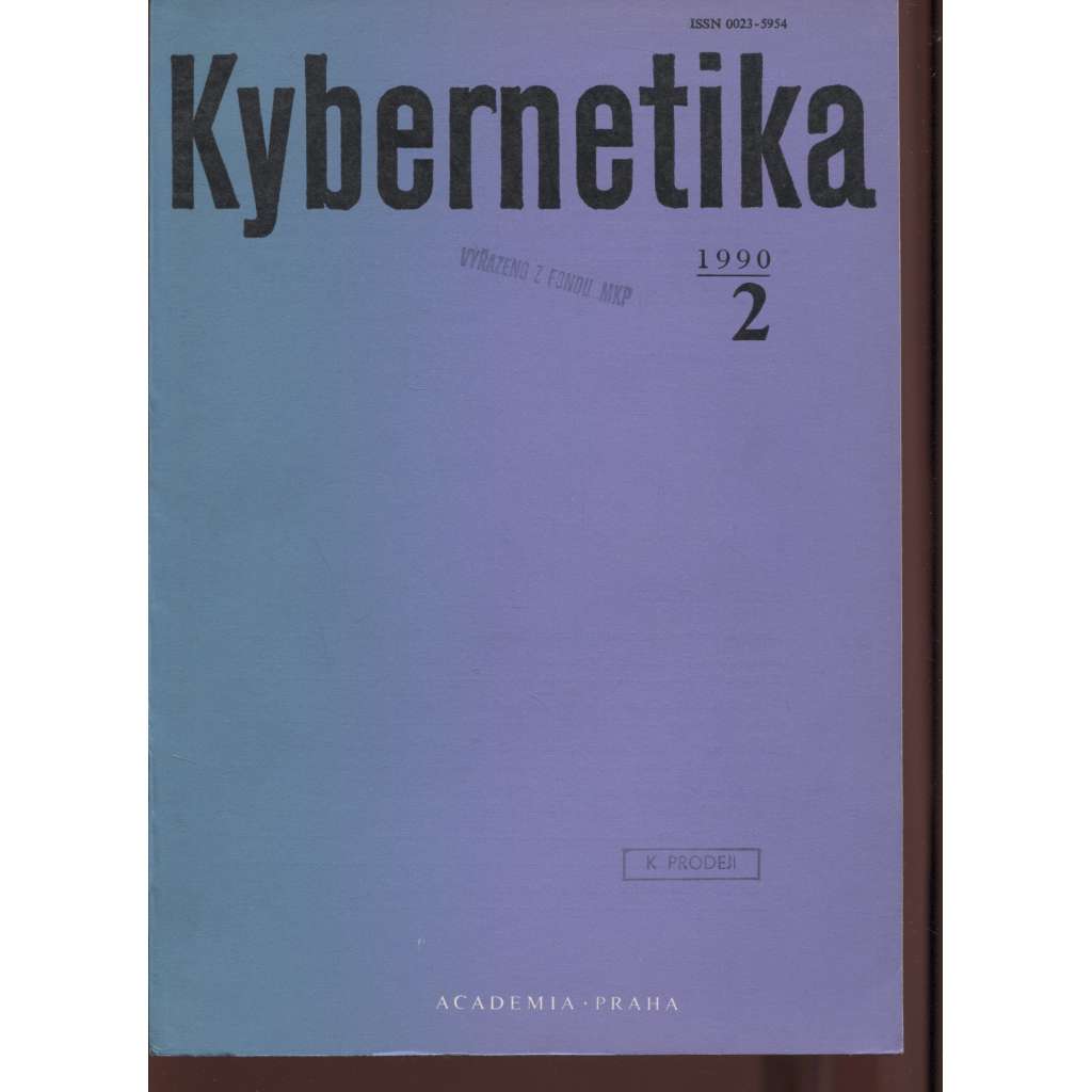 Kybernetika 2/1990, ročník 26 (Časopis Československé kybernetické spol. při ČSAV)