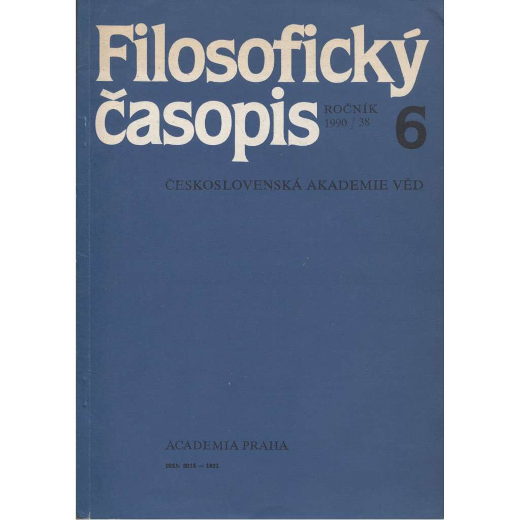 Filosofický časopis, číslo 6., ročník 38/1990