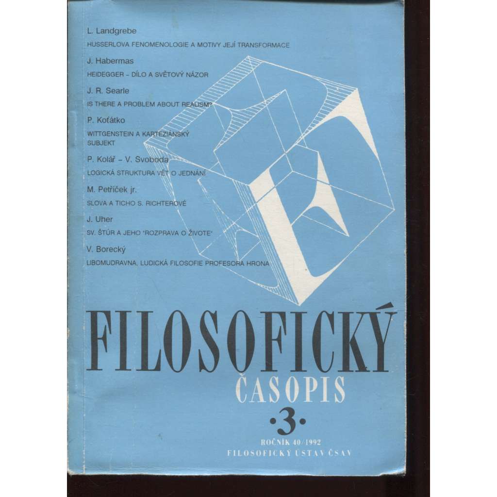 Filosofický časopis 3., ročník 40/1992