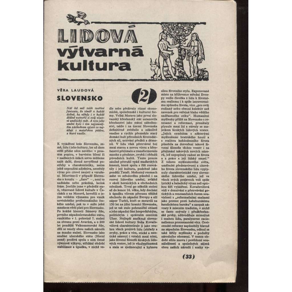 Lidová výtvarná kultura 2/1978. Slovensko