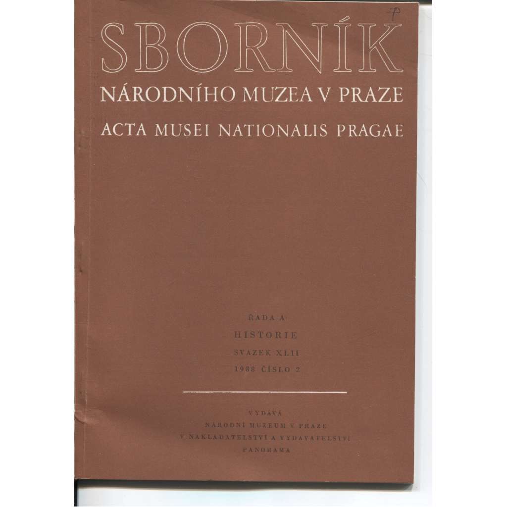 Pražský rok Roberta J. Stopforda (Sborník Národního muzea v Praze, 2/1988)