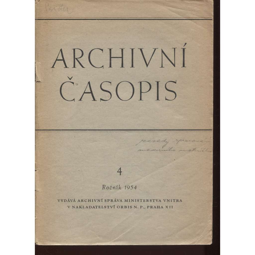 Archivní časopis 4/1954